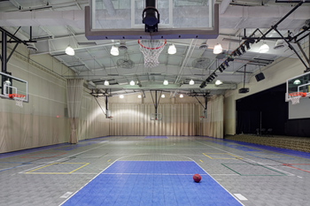 Full size indoor basketball court